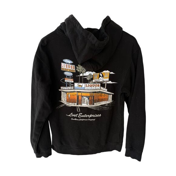 Lost Enterprises Liquor Graphic Hoodie Mens Small Black Surf Style - Picture 2 of 5